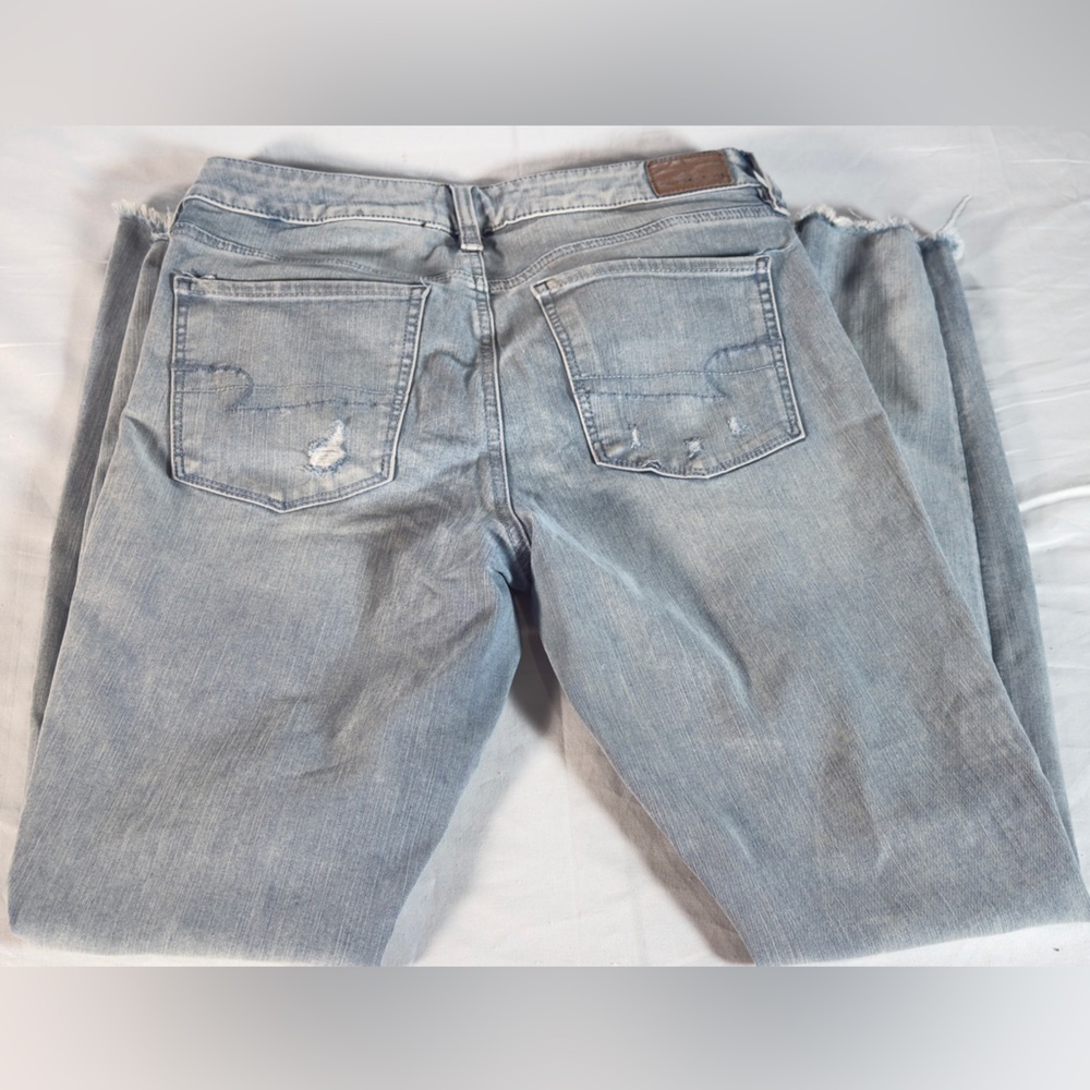 American Eagle Light Blue Hi-Rise Jegging 360 Next Level Stretch Size 8